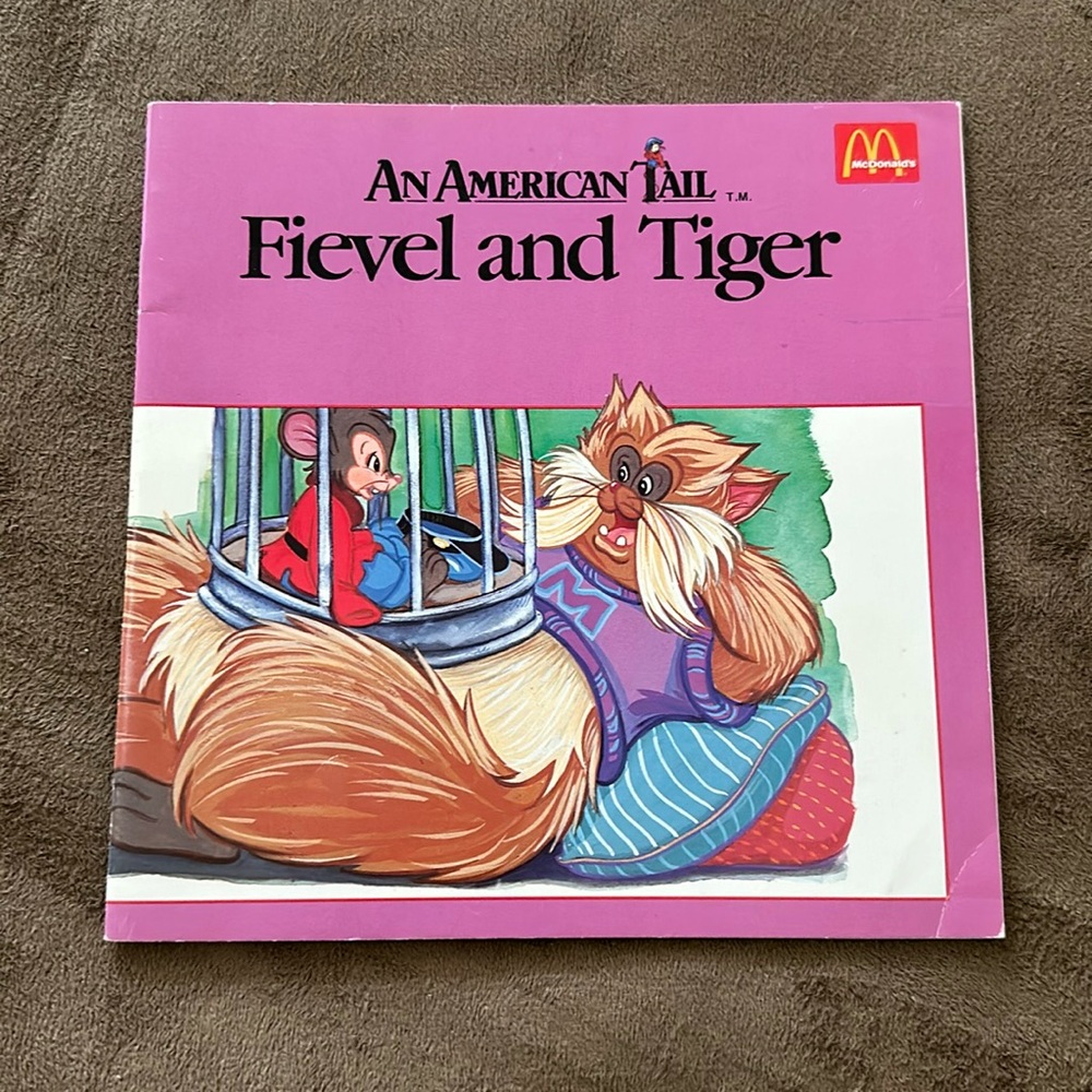 McDonald's 1986 An American Tail Fievel and Tiger Paperback Children’s Book